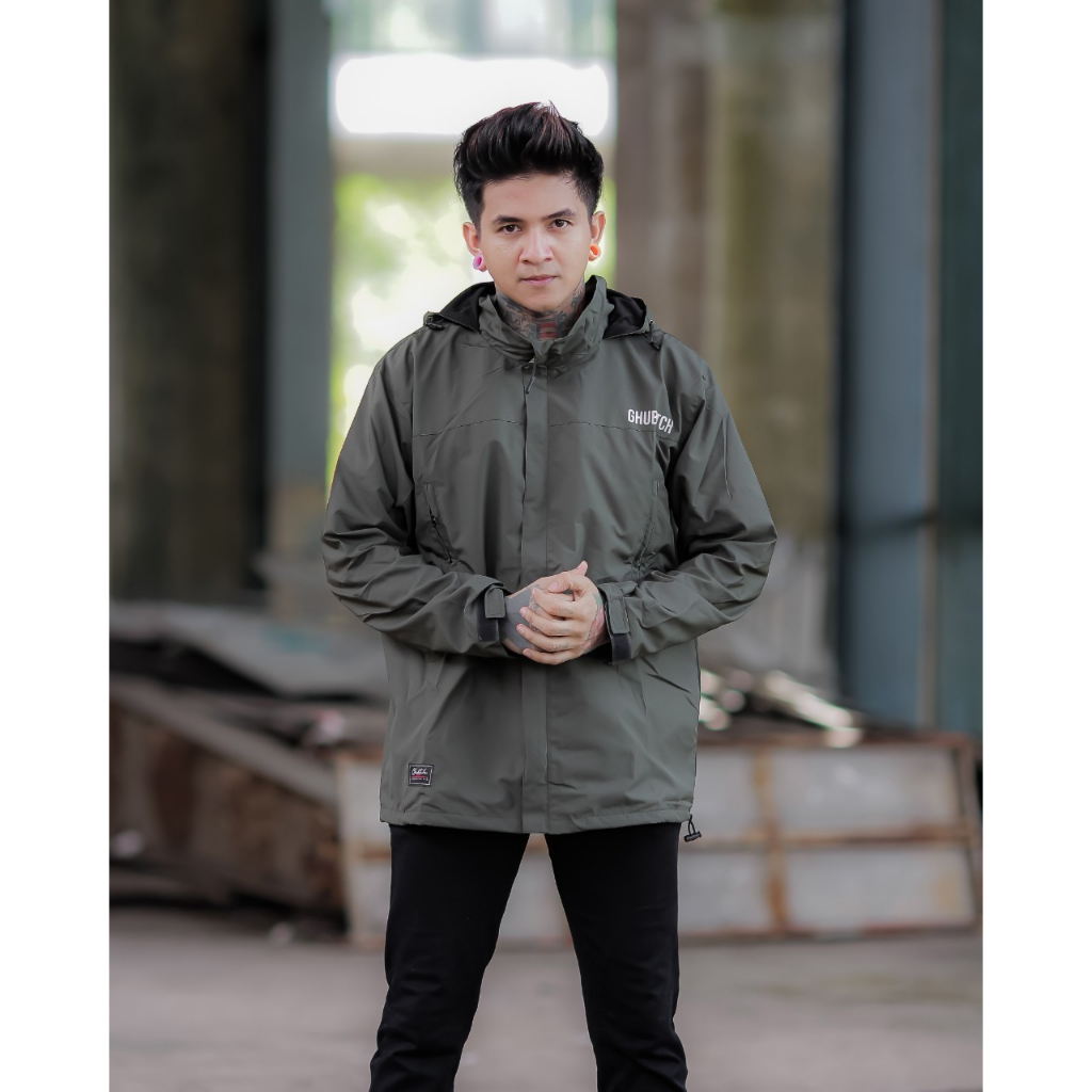 JAKET PARKA SIMPLE HIJAU ARMY - JAKET PARKA OUTDOOR - JAKET GUNUNG SIMPLE - JAKET PARKA PARASUT - JAKET MOTOR - JAKET HIKING