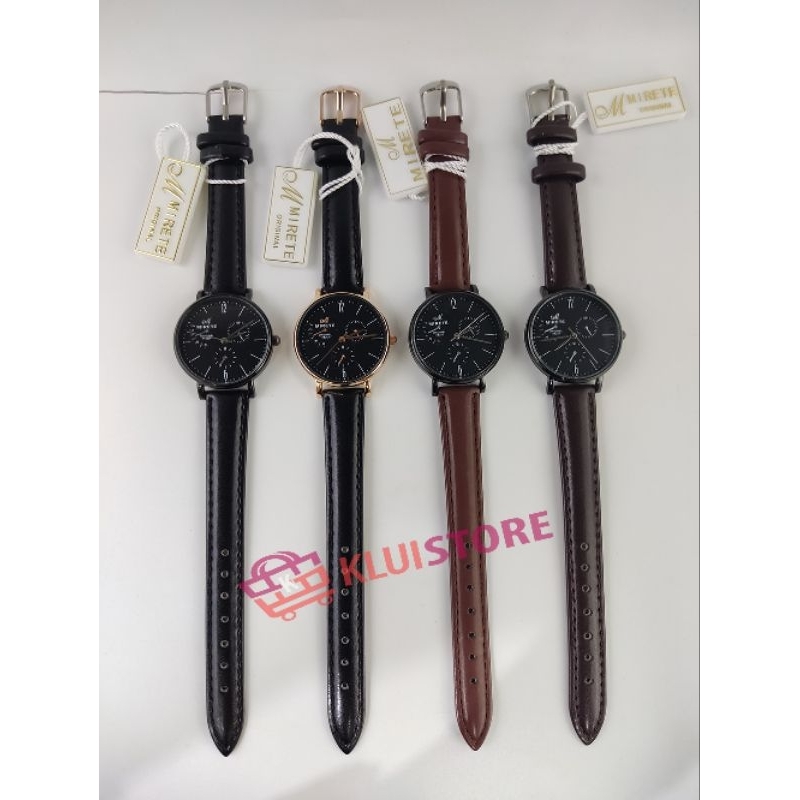 JAM TANGAN MIRETE KULIT ORIGINAL CEWEK , WANITA , MURAH , BARU