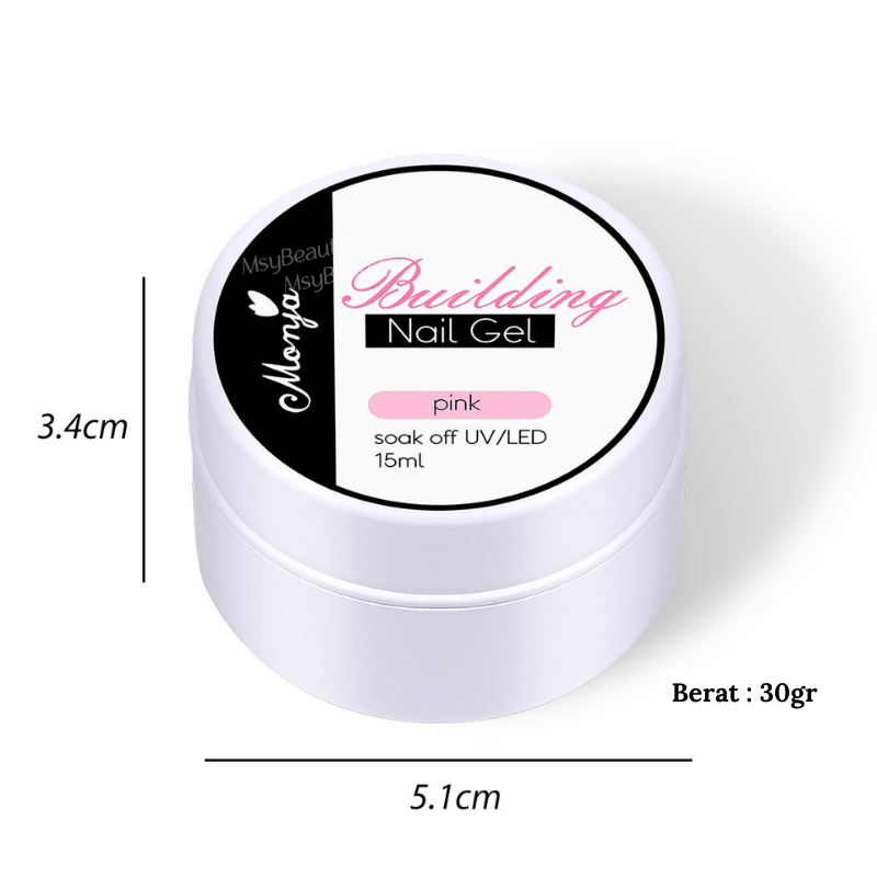 MSY Monja Nail Art Extension 15ml Anti Lengket/Solid Extension Nail Gel Hard Gel Builder/ 3D Gel/Multifungsi Gel