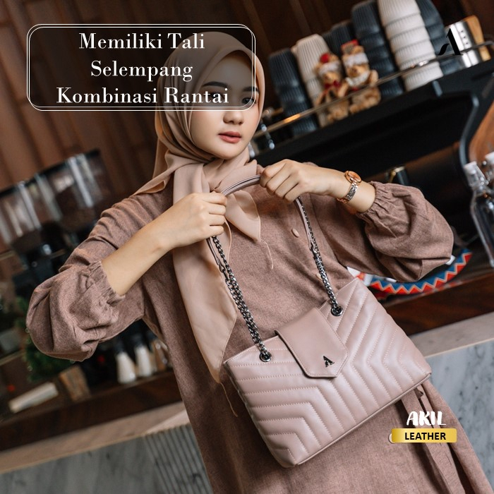 Tas Bahu Jinjing Wanita Branded Alona Mataya Shoulder Bag Cewek Bahan 100% Kulit Sapi Asli Original Kualitas Premium