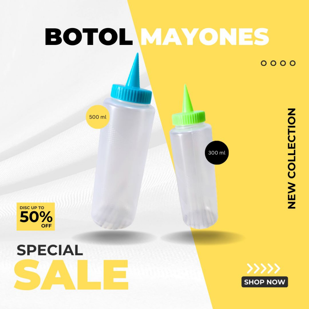 (SBR) Botol Mayonaise Lancip 500 ml / 300ml Botol Saos / Botol Kecap