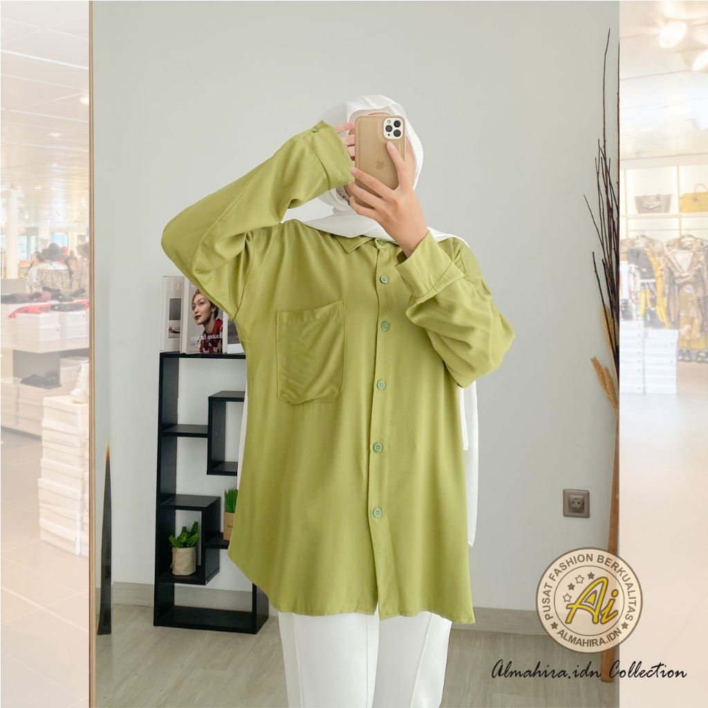 Baju Atasan Wanita Muslim Muslimah Model Korea Style Syari Hijab Panjang Kekinian Casual LEMON SHIRT