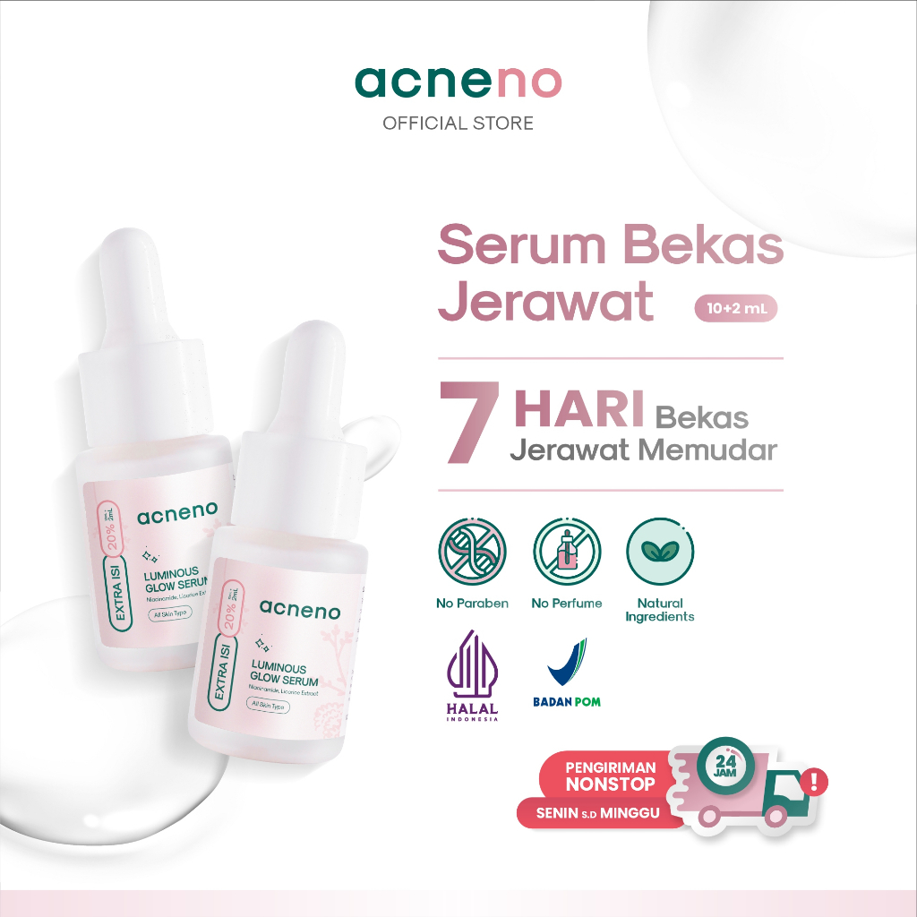 [2 Pcs] Luminous Glow Serum - Acneno | Niacinamide Serum for Sensitive Skin with Dark Spot Acne