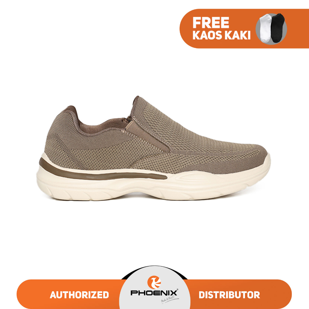 Phoenix Ares Sepatu Slip On Pria - Brown