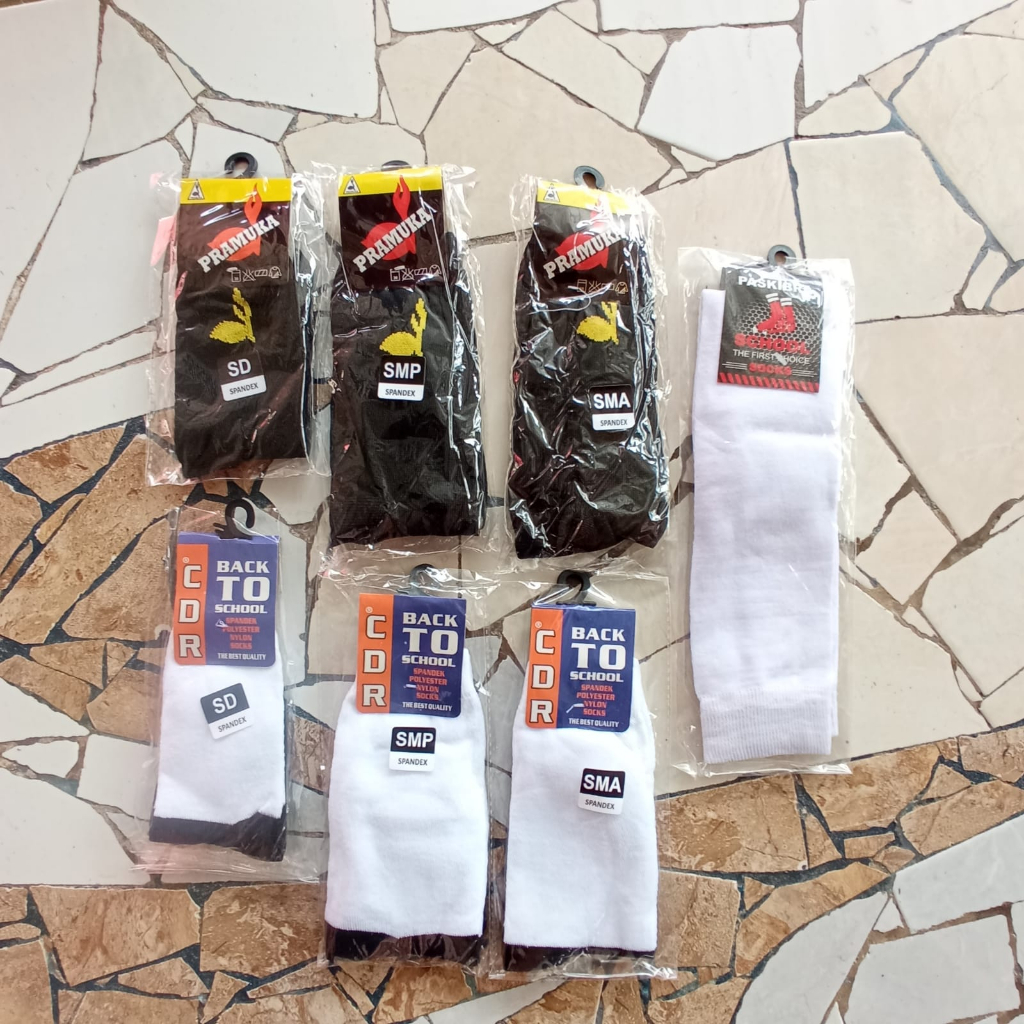 kaos kaki putih hitam kaos kaki sekolah sd smp sma putih hitam