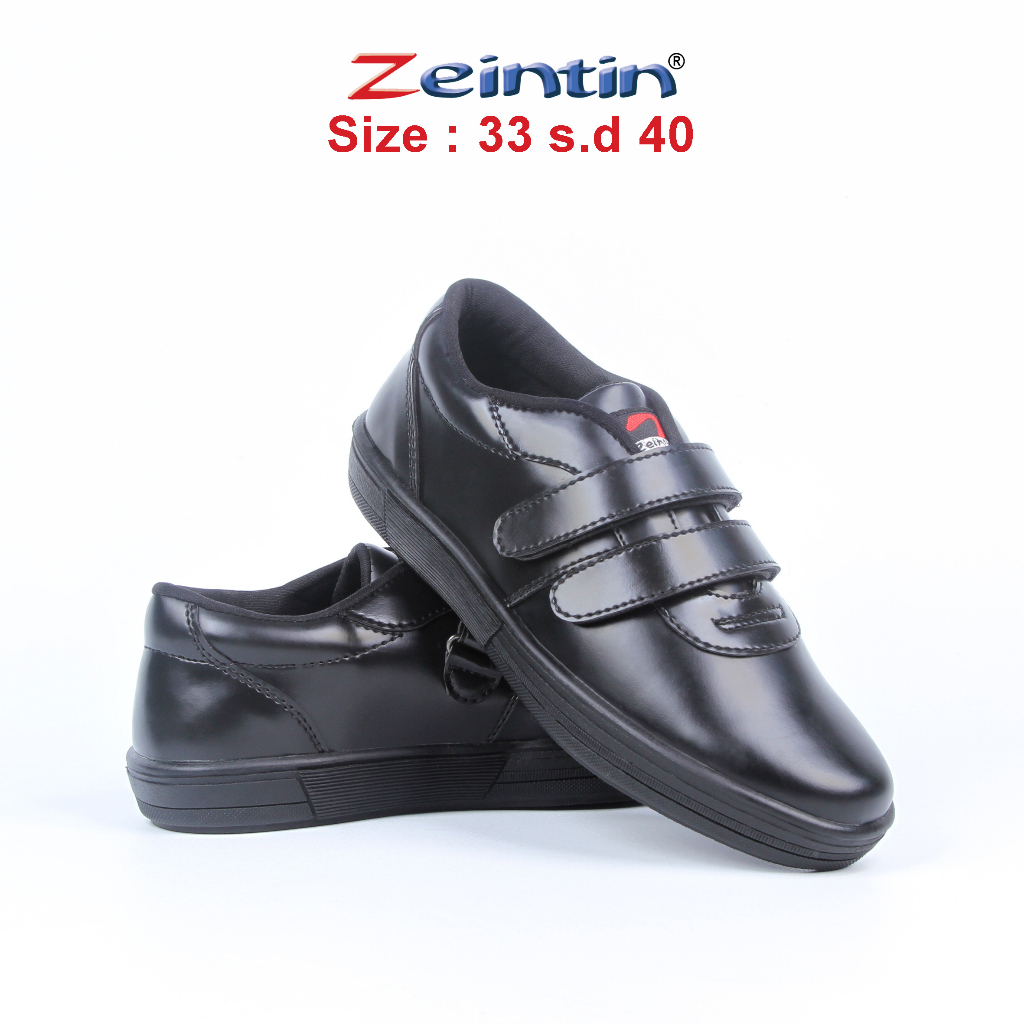 Zeintin - Sepatu Anak Tanggung Sepatu Sekolah Full Hitam Sintetis BJ