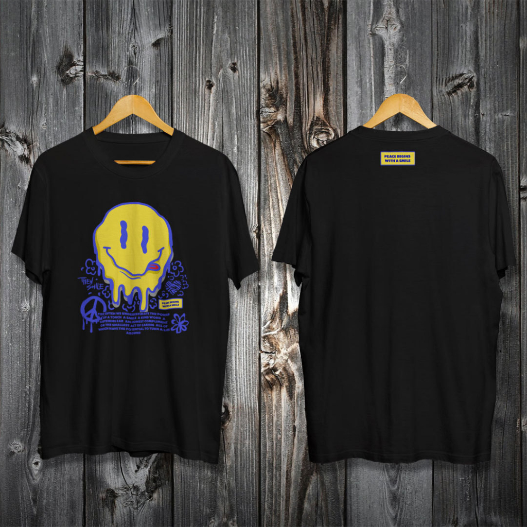 HipNop SMILEY KAOS PRIA COTTON COMBED 30S REGULER FIT LENGAN PENDEK KAOS OBLONG REGULER