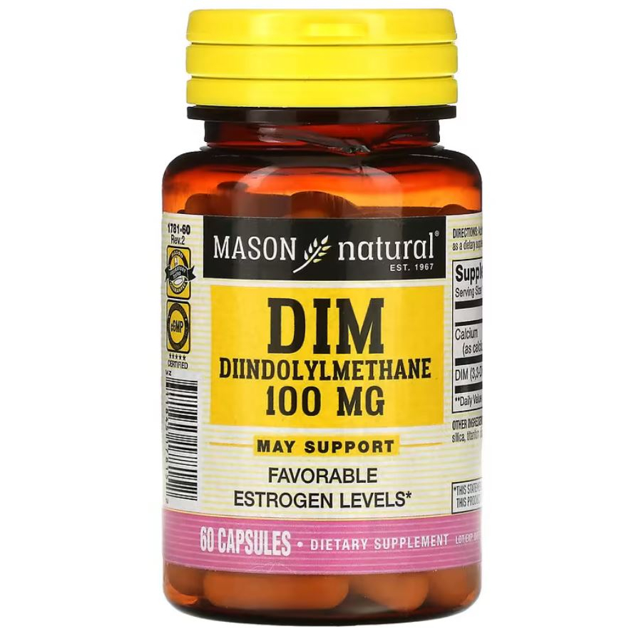 Mason Natural DIM Diindolylmethane 100 mg 60 Cap Estrogen ORI USA
