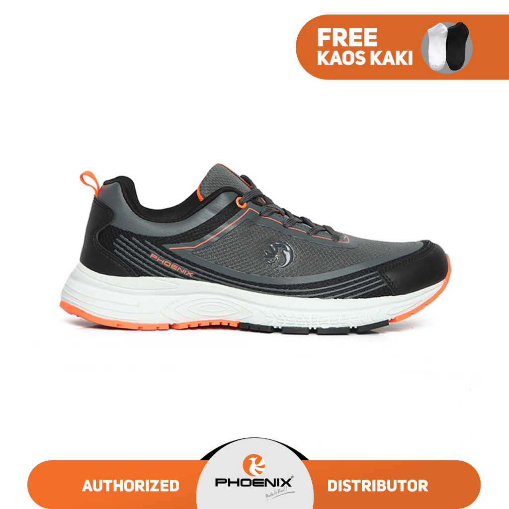 Phoenix Tritan Sepatu Running Pria - Black/D.Grey