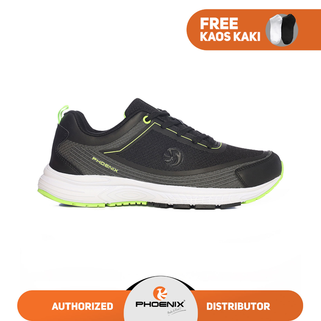 Phoenix Tritan Sepatu Running Pria - Black/Green