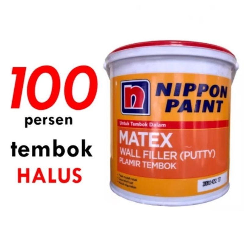 PLAMIR TEMBOK MATEX NIPPON PAINT 4KG DEMPUL WHITE