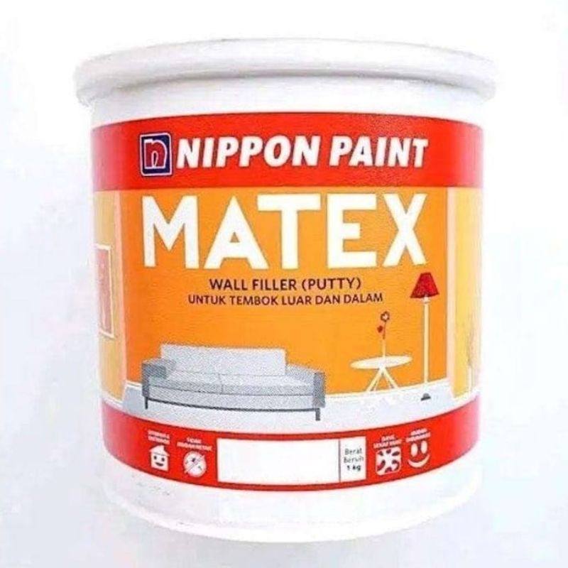 PLAMIR TEMBOK MATEX NIPPON PAINT 4KG DEMPUL WHITE