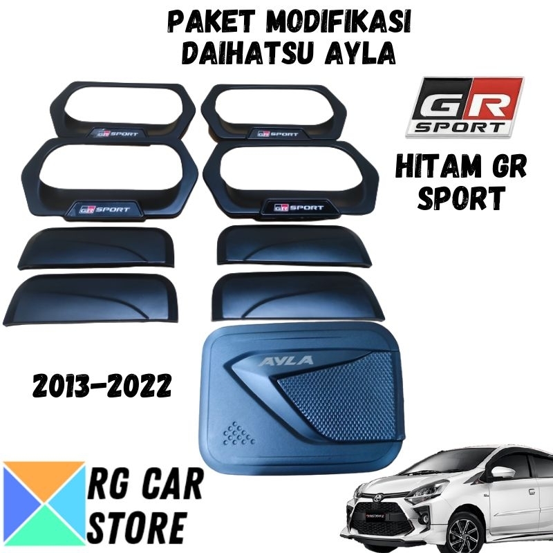 COVER OUTER HANDLE TANK COVER NEW AYLA 2021-2022 GR SPORT BLACK DOFF DIJAMIN PNP TINGGAL PASANG BERKUALITAS