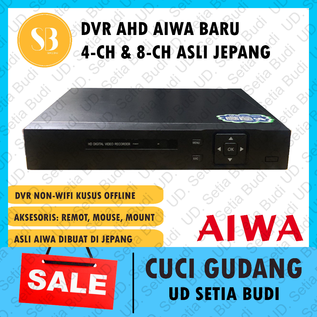 DVR AHD 3-in-1 AIWA 1204 4 dan 8 Channel Asli Jepang dan Bergaransi