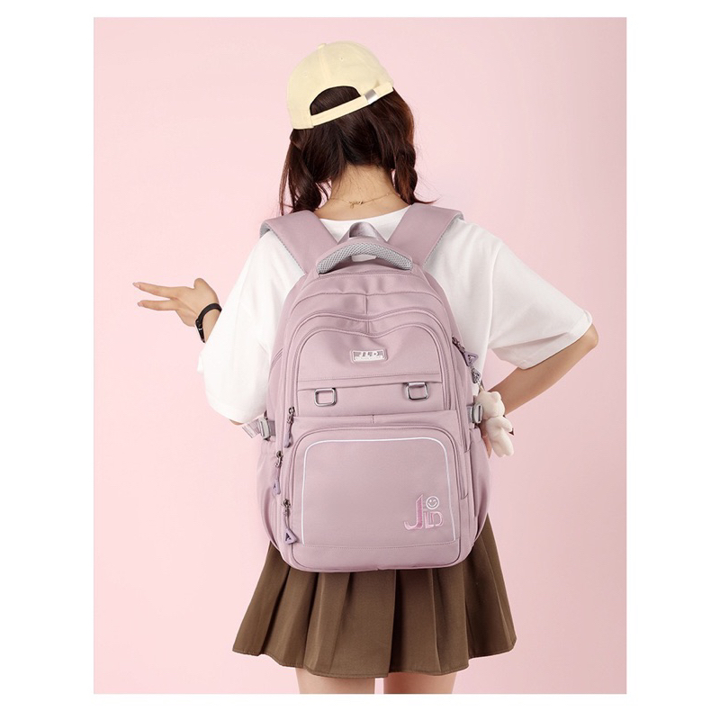 Tas Sekolah Anak Perempuan Baru Ransel Nilon Ransel Travel Tas Sekolah Daypack Kasual Tahan Air Multi Saku untuk Wanita Pelajar Remaja