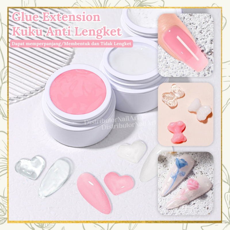 [ COD ] Monja Nail Art Extension 15ml Anti Lengket/Solid Extension Nail Gel Hard Gel Builder/ 3D Gel/Multifungsi Gel