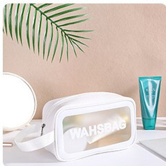JM Tas Kosmetik Washbag Toiletry - Pouch Make-Up Travel Transparan Waterproof / Wash bag Organizer