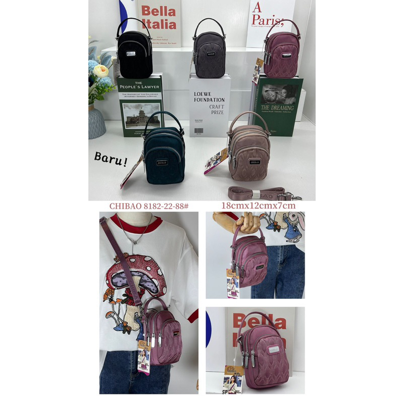 CB8182-35E TAS WANITA IMPORT CHIBAO 2in1 JINJING DAN SELEMPANG MINI