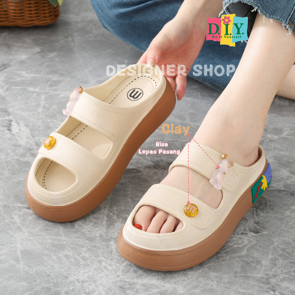 Sandal Wanita Ban Dua Terbaru Sendal Selop DIY