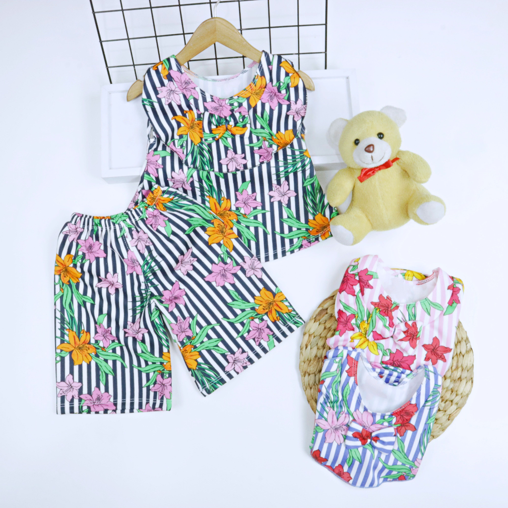 Setelan Intana Anak uk 3-4 Tahun / Set Atasan Bawahan Kulot Rok Baju Cewek Perempuan Import