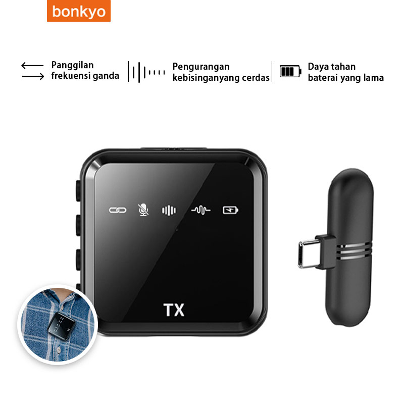 Bonkyo Wireless Lavalier Microphone Mute Monitor Two-way Reverb Wireless Microphone