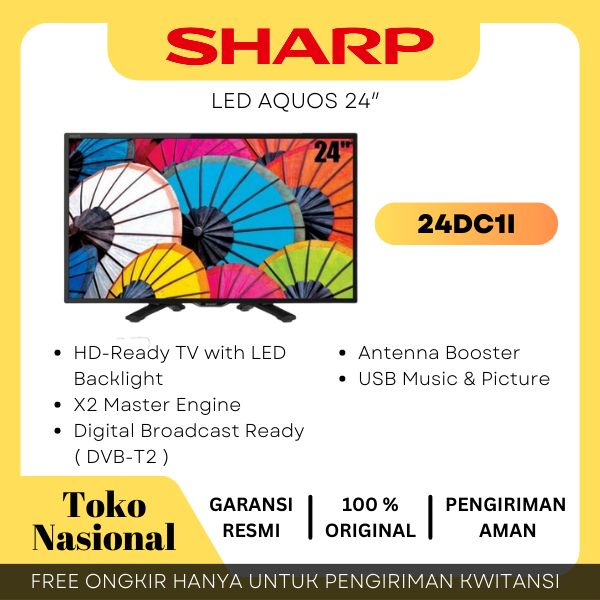 [CIANJUR] TV LED SHARP 24 INCH AQUOS 2T-C24DC1I 24DC1I 24DC1i DIGITAL TV