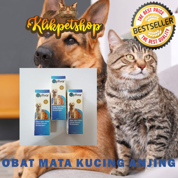 Optivar Obat Tetes Mata Kucing Anjing 15ml, Mata Merah