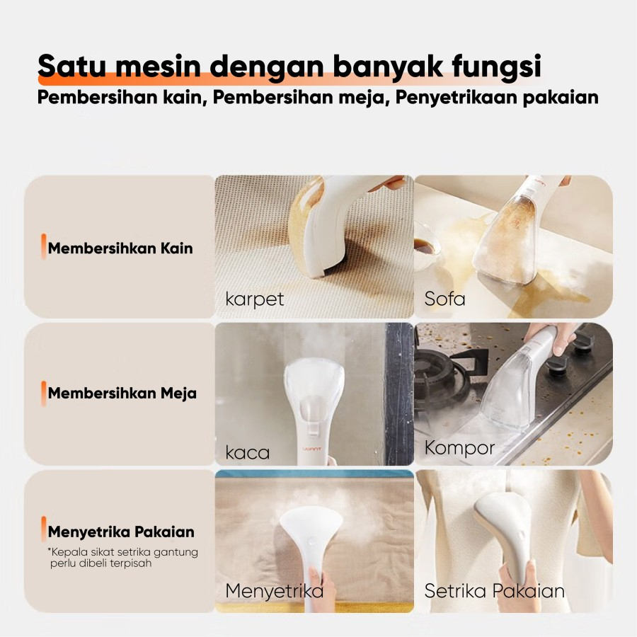 Uwant B200 Vacuum Cleaner Steamer Garment Suction - Setrika Uap