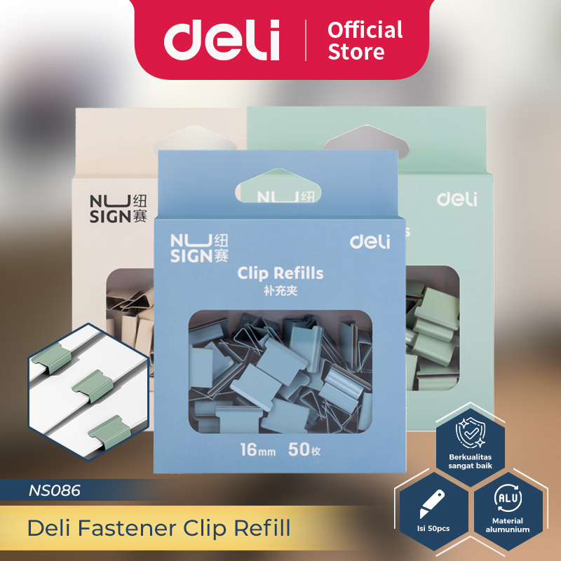 

Nusign Fastener Clip Refill / Refill Binder Clip / Isi Penjepit Kertas Otomatis Isi 50 Kapasitas 40 Lembar NS086