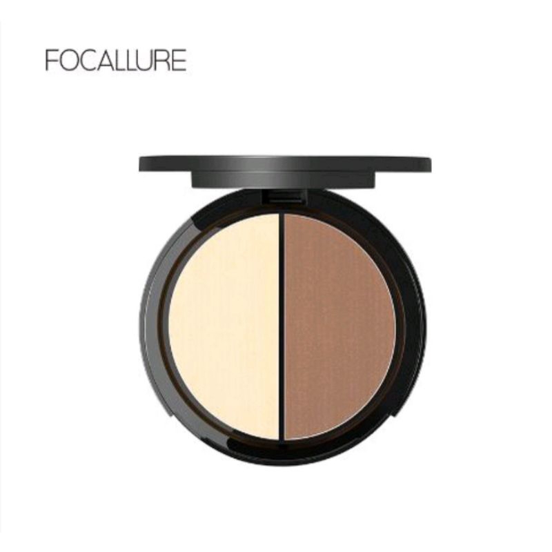 FOCALLURE Highlighter dan Contour powder pallete FA-05 BPOM berkualitas