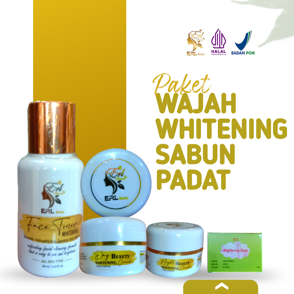 PAKET WAJAH WHITENING SABUN PADAT ERL BEAUTY
