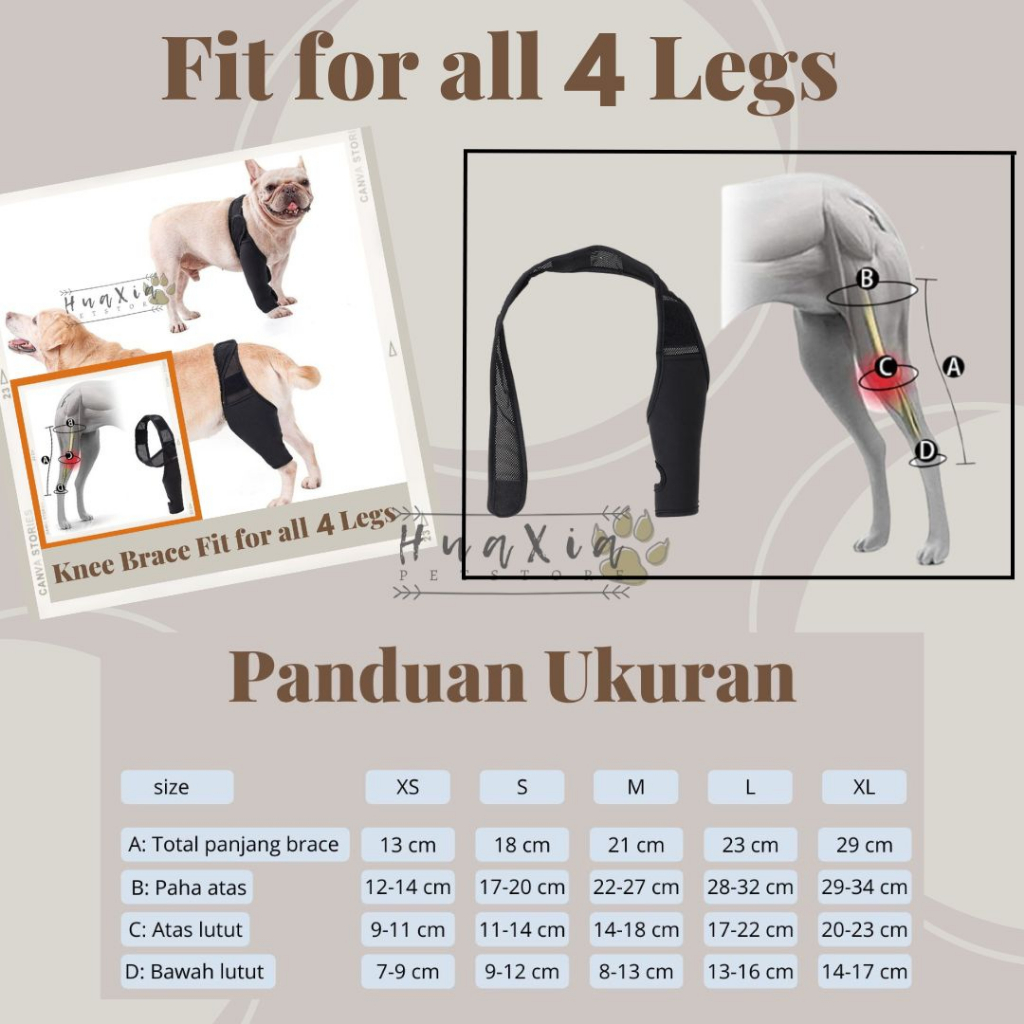 Syafatummy Dog Leg Brace Recovery Bandage Perban Pemulihan Kaki Anjing Pet Medical Equipment