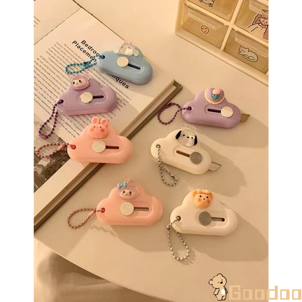 Mini Cutter Karakter Lucu Sanrio Kuromi Melody Portable  Paper Cutter Pisau Cutter Alat Tulis-Doo