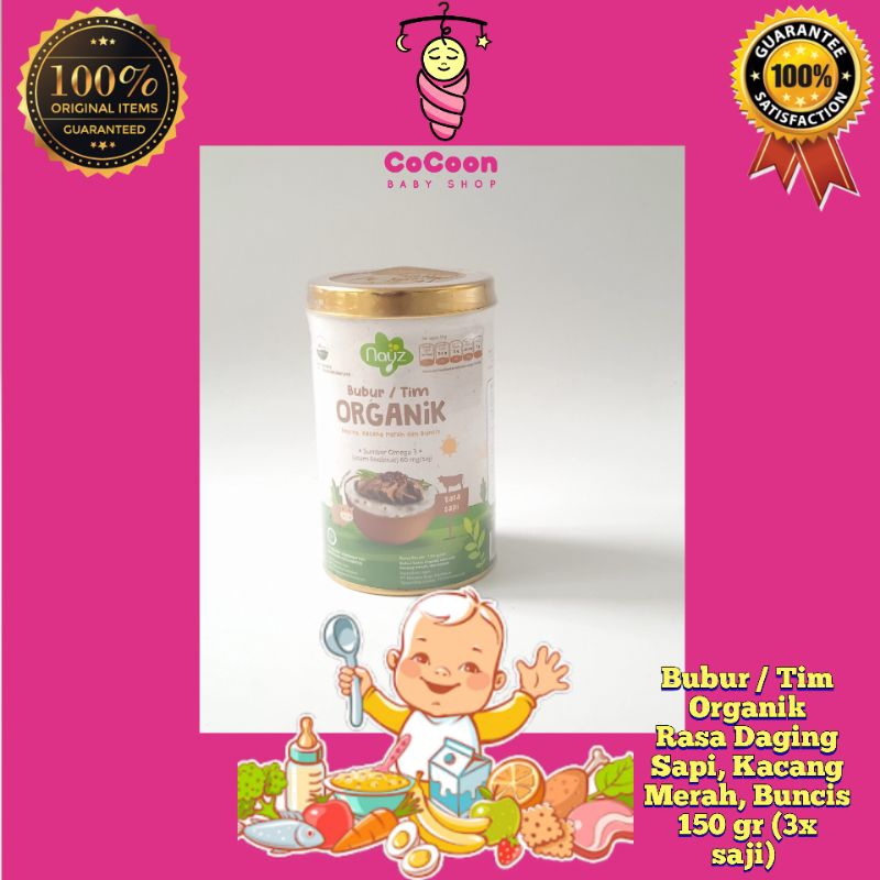 Bubur Tim Organik Nayz Kaleng Daging Kacang Merah Buncis 150 g 150gr