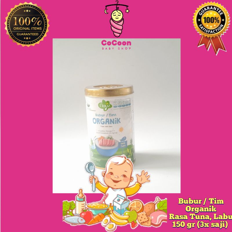 Bubur Tim Organik Nayz Nays Kaleng Tuna Labu 150 g 150gr
