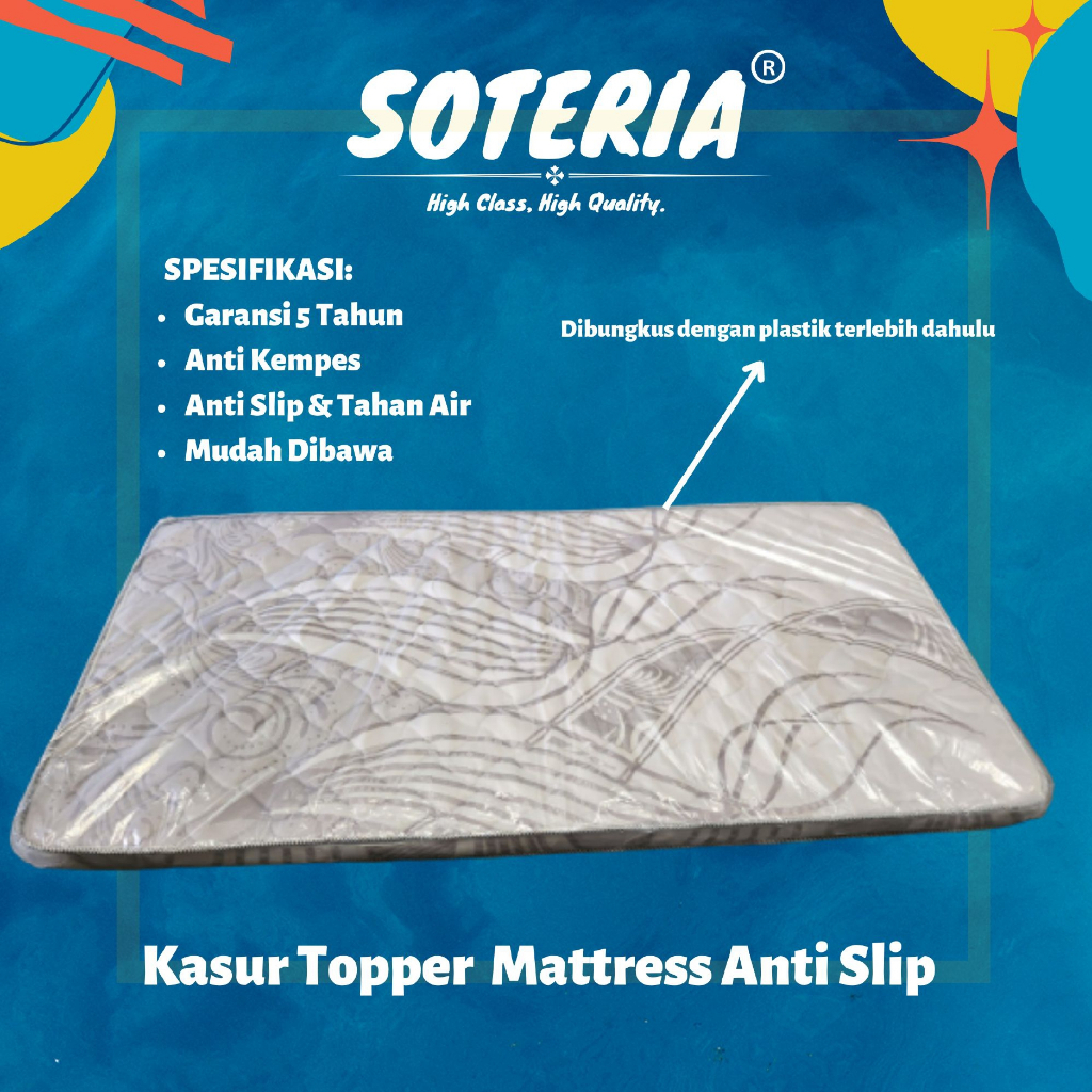 [BISA COD] Kasur Topper Rebounded Foam Mattress Matras Kasur Lipat / Kasur Penutup Tebal / Alas kasur / Kasur lipat Topper Anti Slip Anti Tungau 100% Lembut Tebal 6 cm SOTERIA