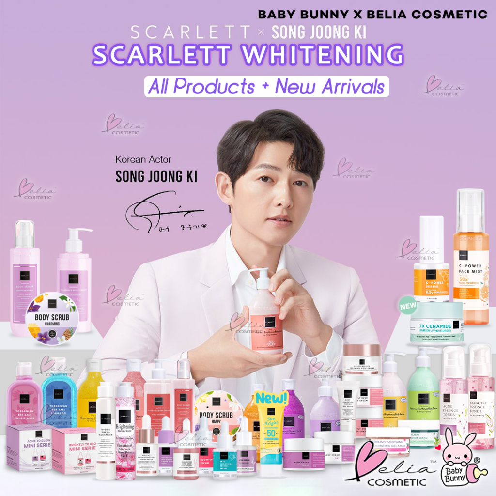 ❤ BELIA ❤ Scarlett Whitening Body Lotion | Shower Scrub | Body Scrub | Face Serum | Facial Wash | Toner | Acne | Sabun Soap | Shampoo | Conditioner | Day Night Cream SCARLET BPOM By Felicya Angelista