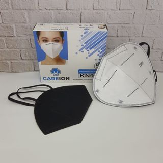 ENZ ® 𝐂𝐀𝐑𝐄𝐈𝐎𝐍™ Masker KF94 Careion Earloop Hitam Putih / Masker KF 94 Care ion 4PLY isi 10PCS 1008