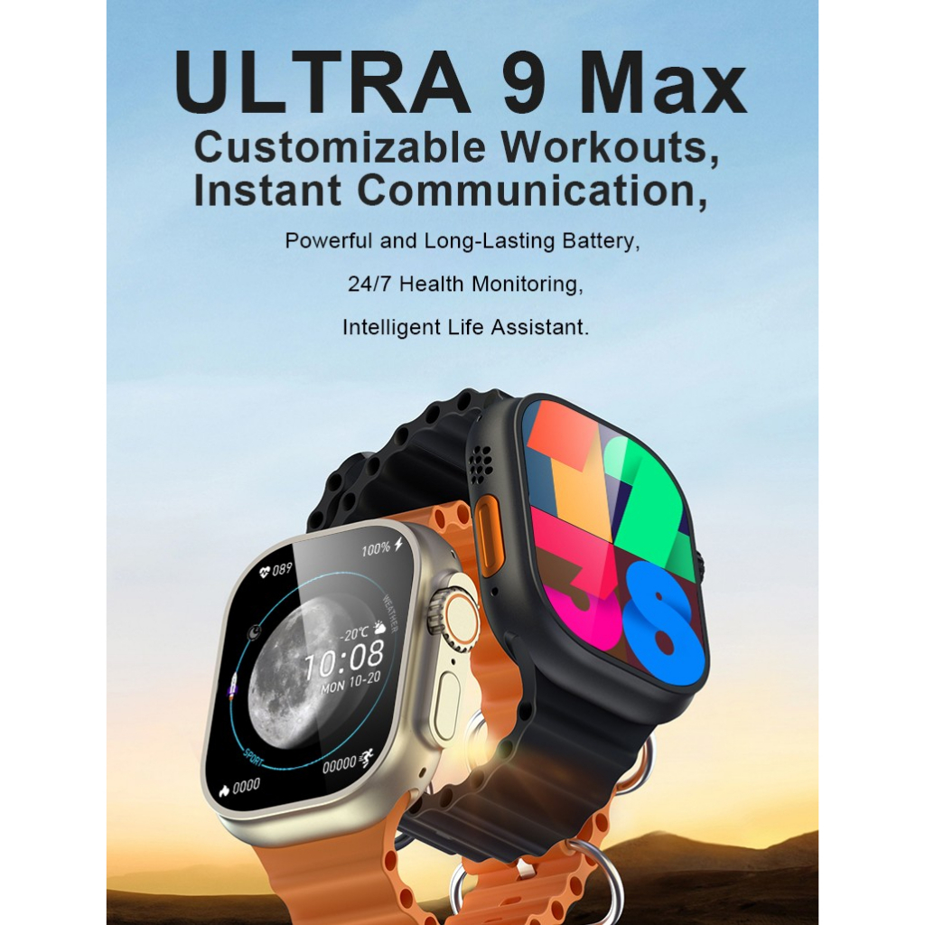 Ultra 9 Max AMOLED Watch Ultra Series Smartwatch 2.1 inch Always On Display Compass