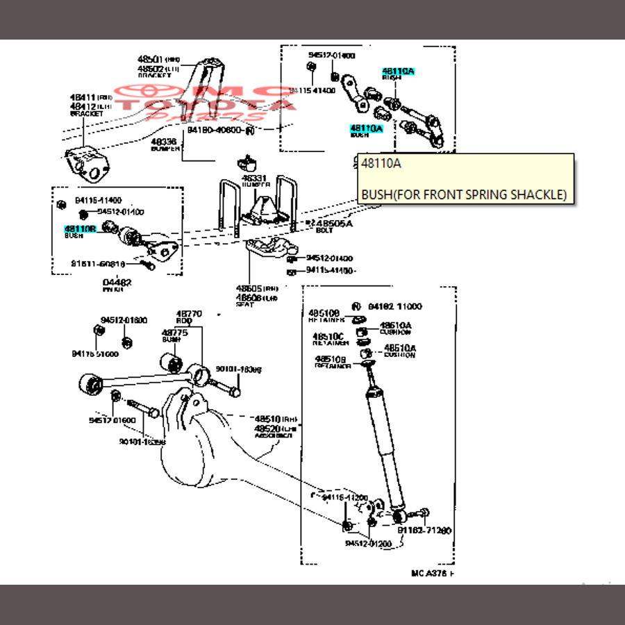 Karet Bushing Bush Bus Bos Bosh Boosper Toyota Hilux Hiace Qualis 90385-18046