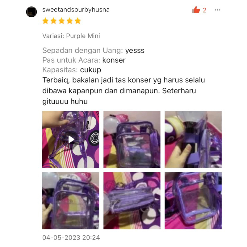 Tas Selempang Transparan Resleting - Travolt - HOLOGRAM Sling bag - Tas PVC Mika tebal - Tas Konser KPOP - Hand bag Tas Selempang - Hologram Edition