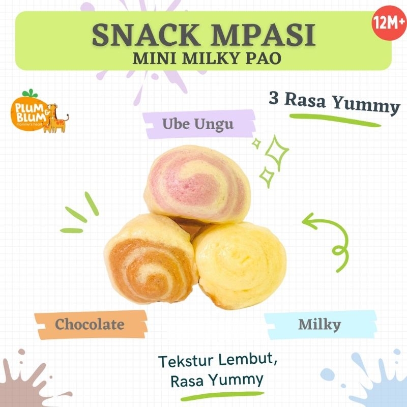 Plumandblum MINI PAO Snack MPASI bayi/ Baby Bun plum and blum / Plum &amp; Blum