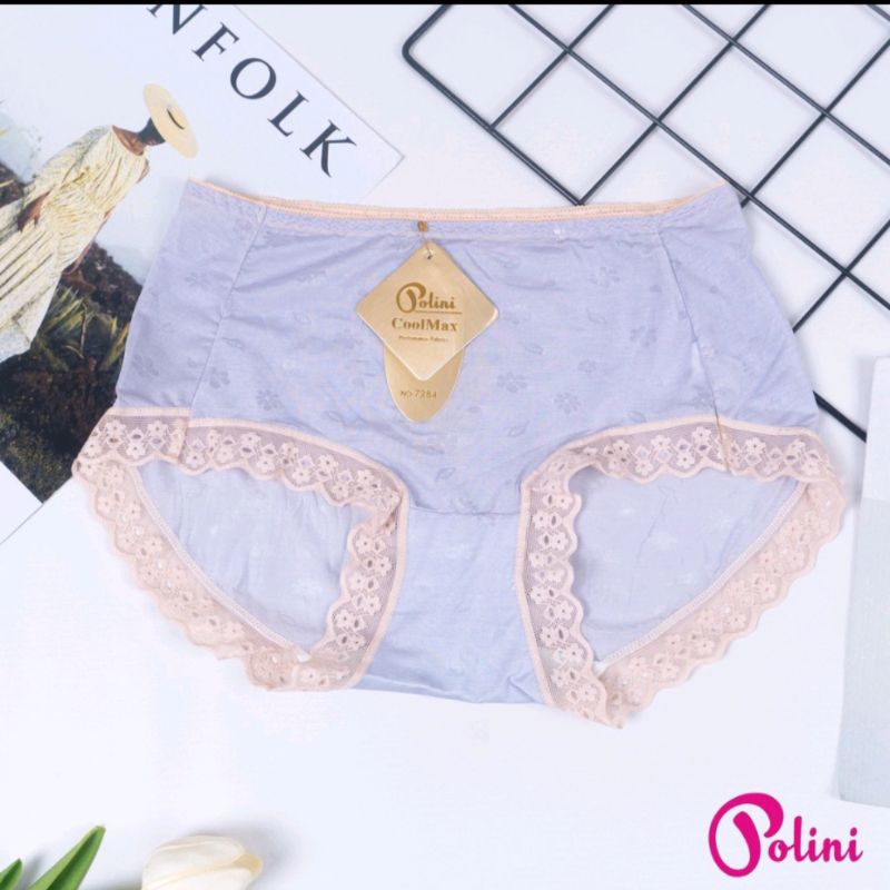 celana dalam wanita model renda bunga 7284 polini katun