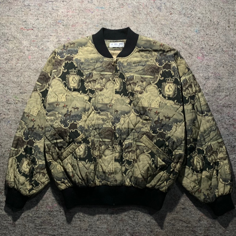 VINTAGE BOMBER LE BEL AGE BOOTLEG HERMES SATIN JAKET