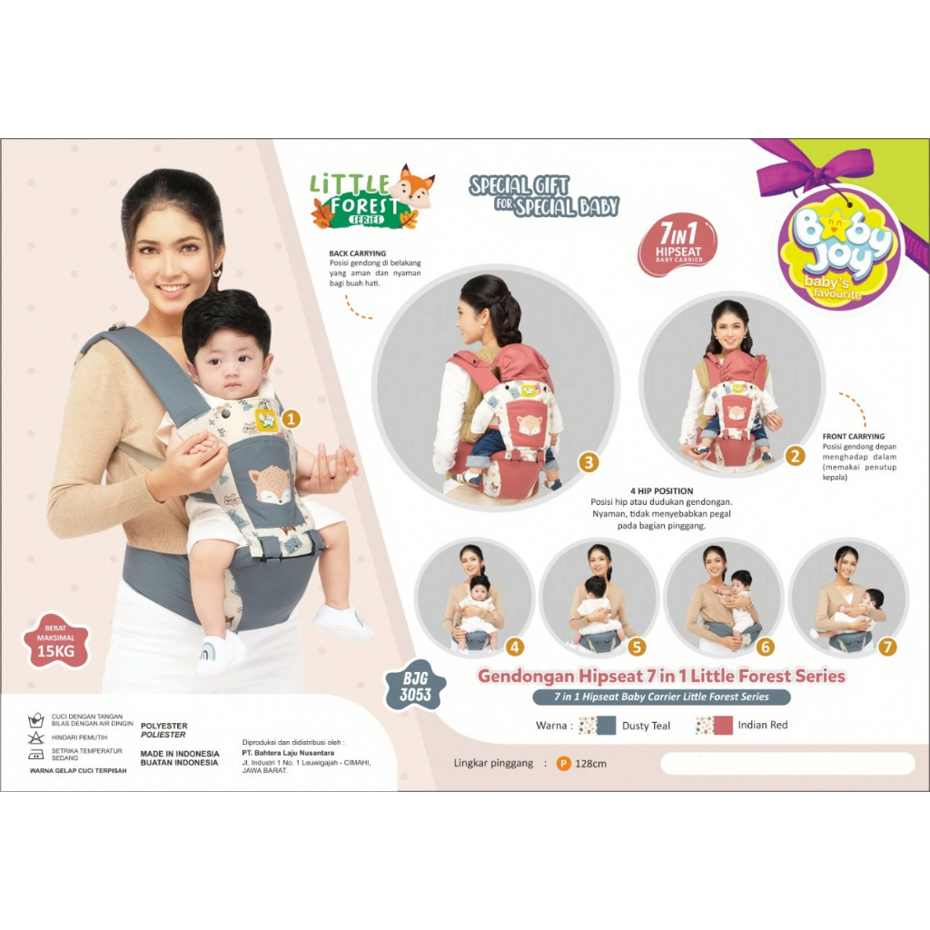 Baby Joy Gendongan Bayi Hipseat 7 in 1 Little Forest Series - BJG 3053