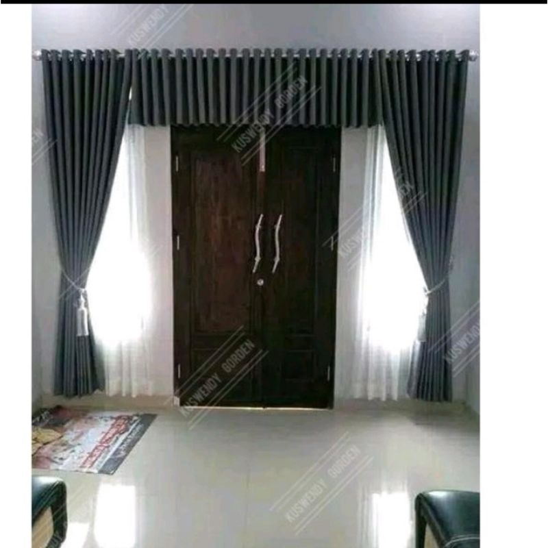 Korden Pintu Tengah Ruang Tamu 1Set Gorden Poni Mewah Satu Set Gorden Jendela Aesthetic Gorden Aesth
