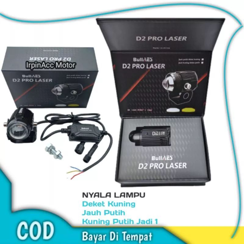 Lampu Tembak D2 Laser Bullaes Pro 15watt Lampu Sorot D2 Laser Bullaes Kuning Putih 15watt