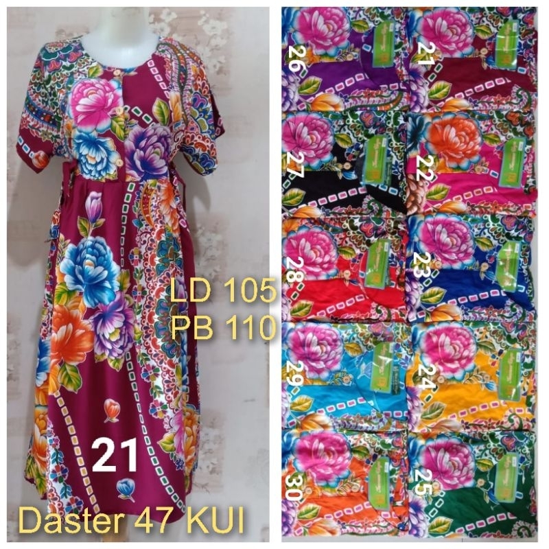 Daster Kencana Ungu 47 label Hijau LD 105 cm