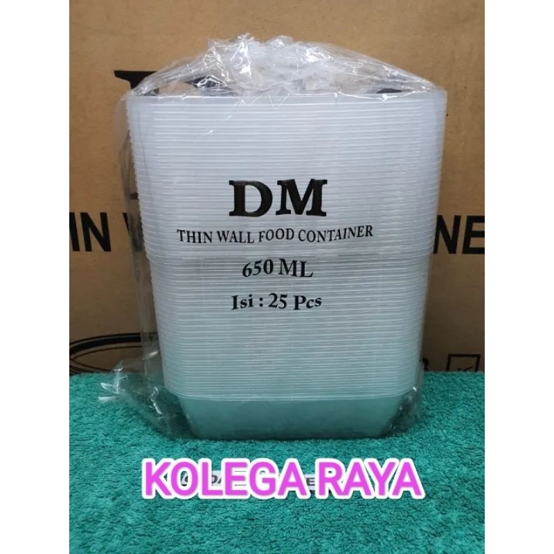 Kotak Makan Thinwall Plastik FoodGrade  OT650 ML Isi 25PCS