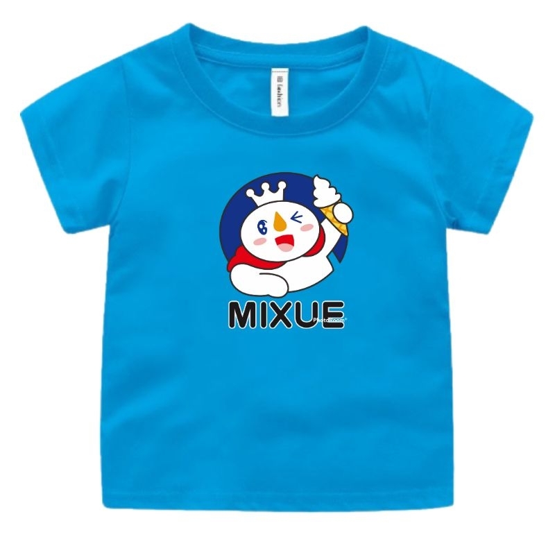 Baju Kaos Oblong Motif Mixue Miksu Anak Perempuan Dan Laki Unisex Umur 2-9Tahun